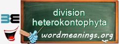 WordMeaning blackboard for division heterokontophyta